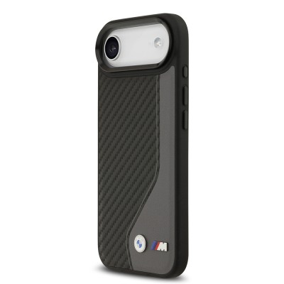 Apple iPhone 17 Air Kılıf BMW Orjinal Lisanslı M-safe Şarj Özellikli Metal BMW ve M Logolu PU Karbon Tasarımlı Kapak - 11