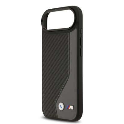 Apple iPhone 17 Air Kılıf BMW Orjinal Lisanslı M-safe Şarj Özellikli Metal BMW ve M Logolu PU Karbon Tasarımlı Kapak - 15