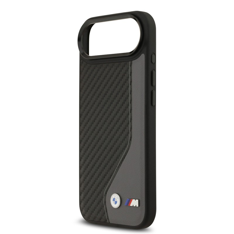 Apple iPhone 17 Air Kılıf BMW Orjinal Lisanslı M-safe Şarj Özellikli Metal BMW ve M Logolu PU Karbon Tasarımlı Kapak - 15