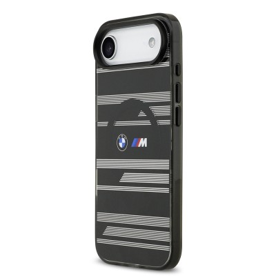 Apple iPhone 17 Air Kılıf BMW Orjinal Lisanslı M-safe Şarj Özellikli Metal Kamera Butonlu Yatay Şeritli M Dizayn Kapak - 10