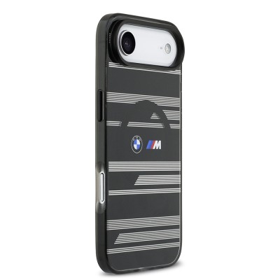 Apple iPhone 17 Air Kılıf BMW Orjinal Lisanslı M-safe Şarj Özellikli Metal Kamera Butonlu Yatay Şeritli M Dizayn Kapak - 12