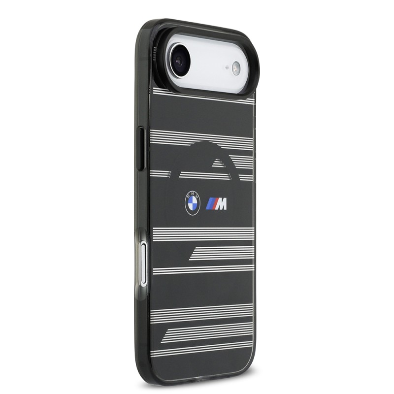 Apple iPhone 17 Air Kılıf BMW Orjinal Lisanslı M-safe Şarj Özellikli Metal Kamera Butonlu Yatay Şeritli M Dizayn Kapak - 12
