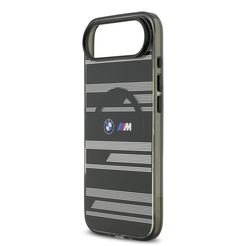 Apple iPhone 17 Air Kılıf BMW Orjinal Lisanslı M-safe Şarj Özellikli Metal Kamera Butonlu Yatay Şeritli M Dizayn Kapak - 14