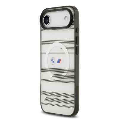 Apple iPhone 17 Air Kılıf BMW Orjinal Lisanslı M-safe Şarj Özellikli Metal Kamera Butonlu Yatay Şeritli M Dizayn Kapak - 4