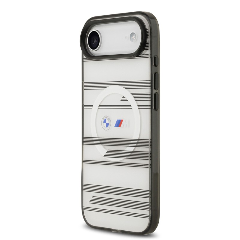 Apple iPhone 17 Air Kılıf BMW Orjinal Lisanslı M-safe Şarj Özellikli Metal Kamera Butonlu Yatay Şeritli M Dizayn Kapak - 4