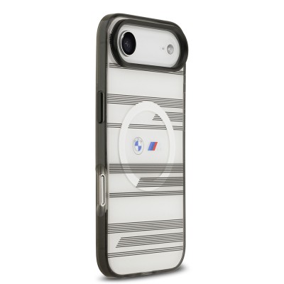 Apple iPhone 17 Air Kılıf BMW Orjinal Lisanslı M-safe Şarj Özellikli Metal Kamera Butonlu Yatay Şeritli M Dizayn Kapak - 6