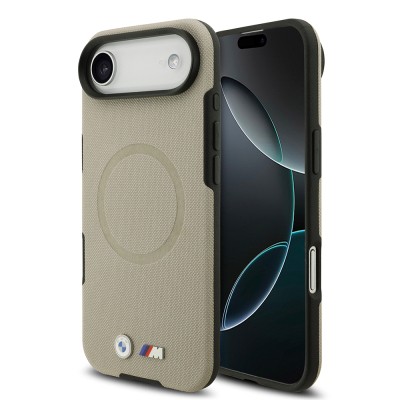 Apple iPhone 17 Air Kılıf BMW Orjinal Lisanslı M-safe Şarj Özellikli Metal Logolu Delikli M Dizayn Deri Kapak - 3