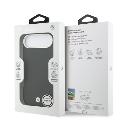 Apple iPhone 17 Air Kılıf BMW Orjinal Lisanslı M-safe Şarj Özellikli Metal Logolu Tam Kaplama Deri Kapak - 17