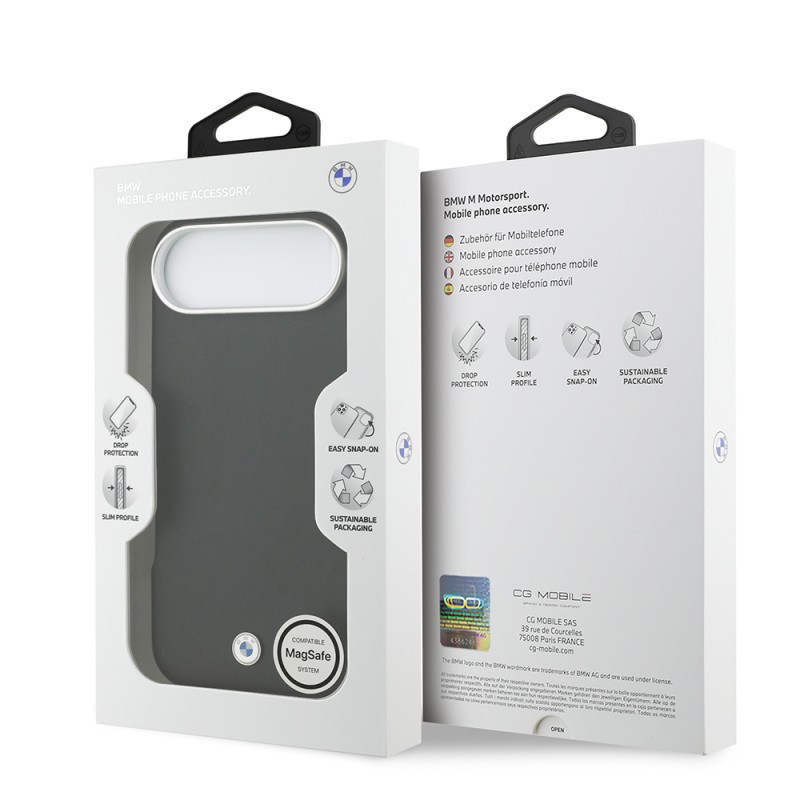 Apple iPhone 17 Air Kılıf BMW Orjinal Lisanslı M-safe Şarj Özellikli Metal Logolu Tam Kaplama Deri Kapak - 17