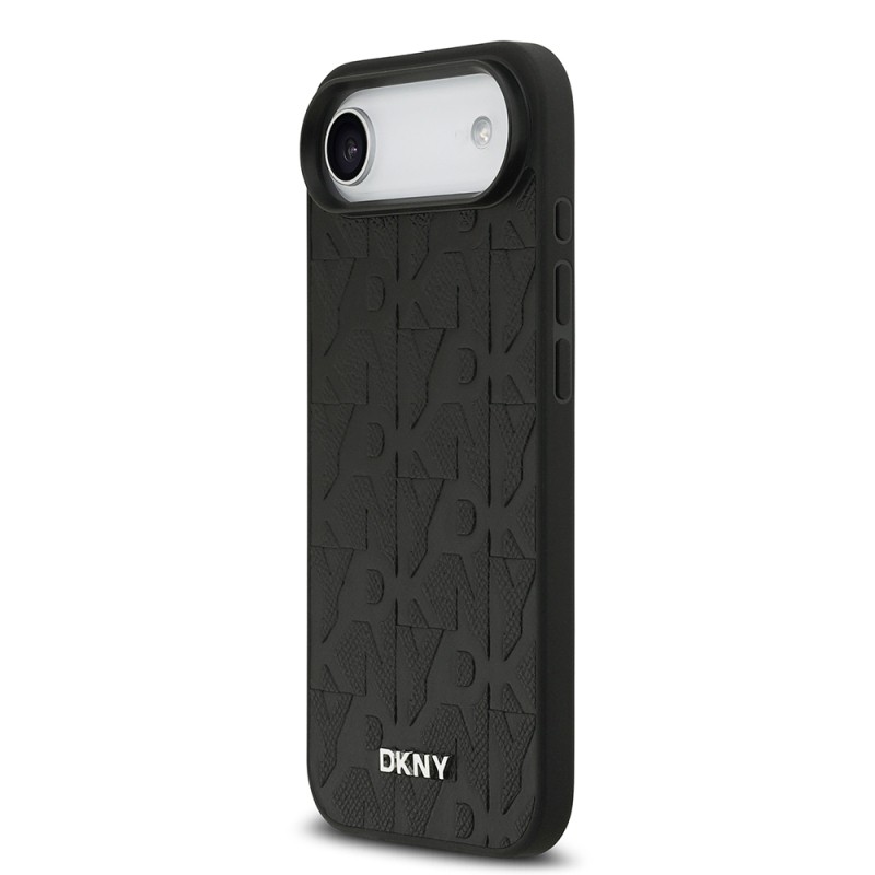 Apple iPhone 17 Air Kılıf DKNY Orjinal Lisanslı M-safe Şarj Özellikli 3D Yazılı Grid Pattern Kapak - 3