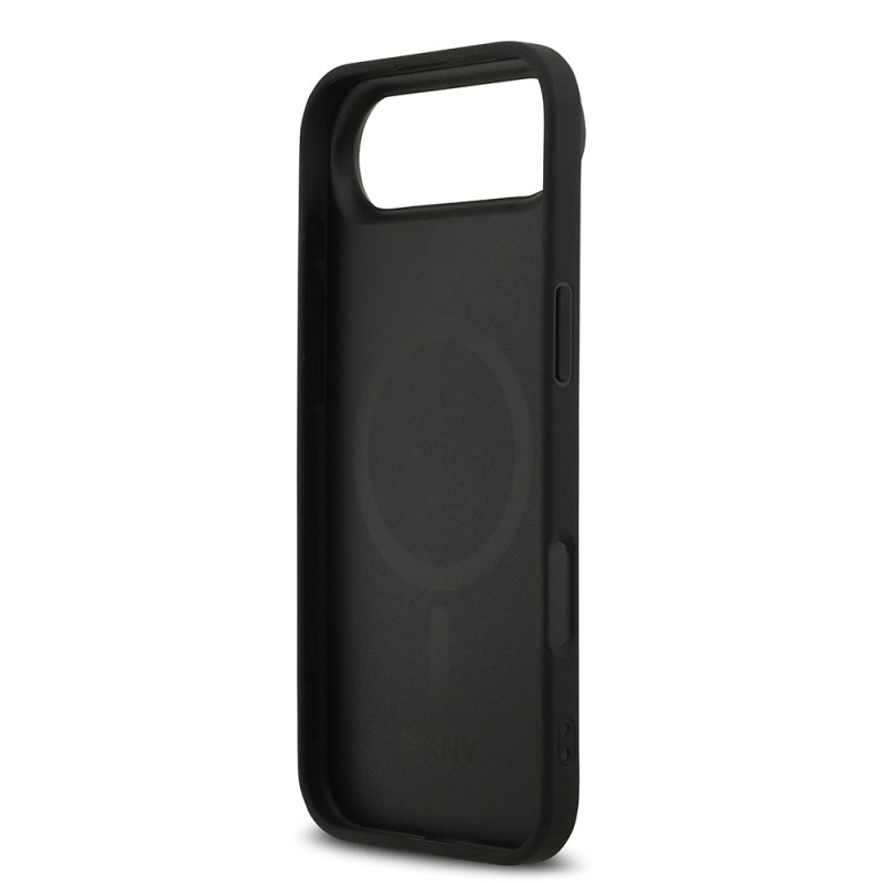 Apple iPhone 17 Air Kılıf DKNY Orjinal Lisanslı M-safe Şarj Özellikli 3D Yazılı Grid Pattern Kapak - 8