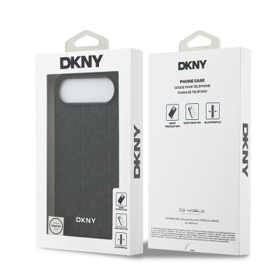 Apple iPhone 17 Air Kılıf DKNY Orjinal Lisanslı M-safe Şarj Özellikli 3D Yazılı Grid Pattern Kapak - 9