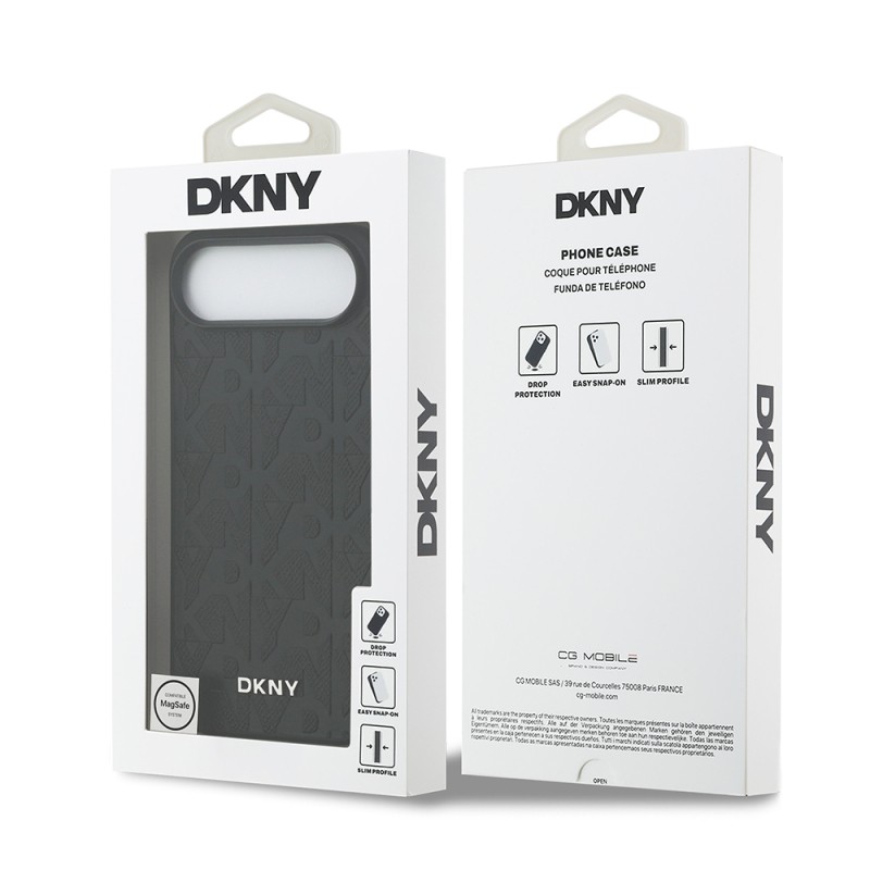 Apple iPhone 17 Air Kılıf DKNY Orjinal Lisanslı M-safe Şarj Özellikli 3D Yazılı Grid Pattern Kapak - 9