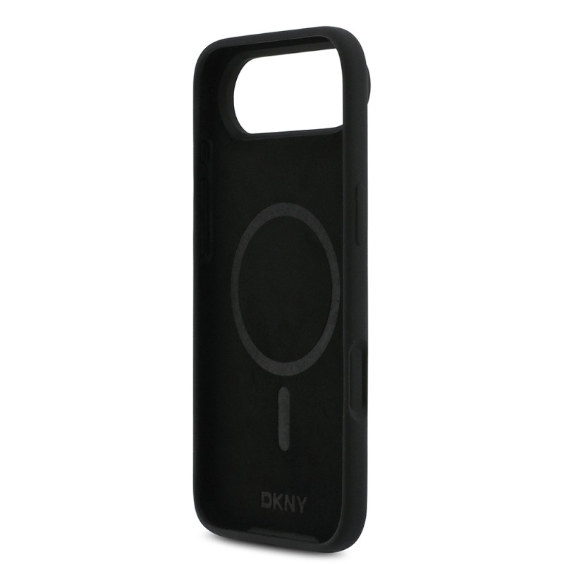 Apple iPhone 17 Air Kılıf DKNY Orjinal Lisanslı M-safe Şarj Özellikli Metal Logolu Silikon Kapak - 9