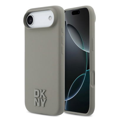 Apple iPhone 17 Air Kılıf DKNY Orjinal Lisanslı M-safe Şarj Özellikli Metal Logolu Silikon Kapak - DKNY