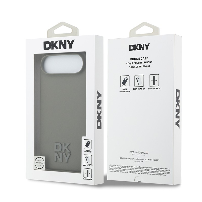Apple iPhone 17 Air Kılıf DKNY Orjinal Lisanslı M-safe Şarj Özellikli Metal Logolu Silikon Kapak - 17