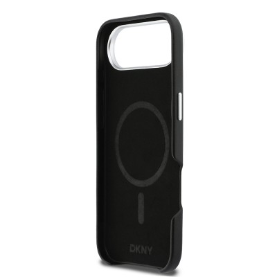 Apple iPhone 17 Air Kılıf DKNY Orjinal Lisanslı M-safe Şarj Özellikli PU Büyük Dikey Logolu Kapak - 9