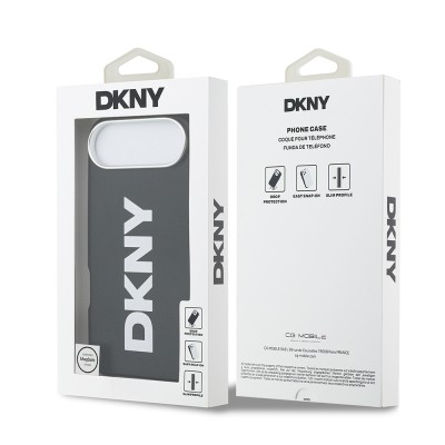 Apple iPhone 17 Air Kılıf DKNY Orjinal Lisanslı M-safe Şarj Özellikli PU Büyük Dikey Logolu Kapak - 10