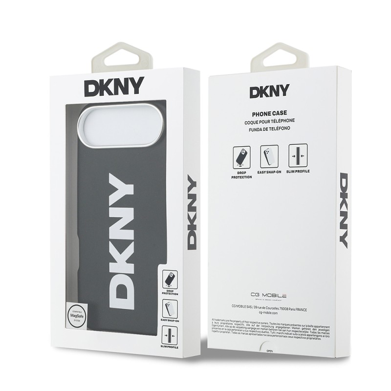 Apple iPhone 17 Air Kılıf DKNY Orjinal Lisanslı M-safe Şarj Özellikli PU Büyük Dikey Logolu Kapak - 10