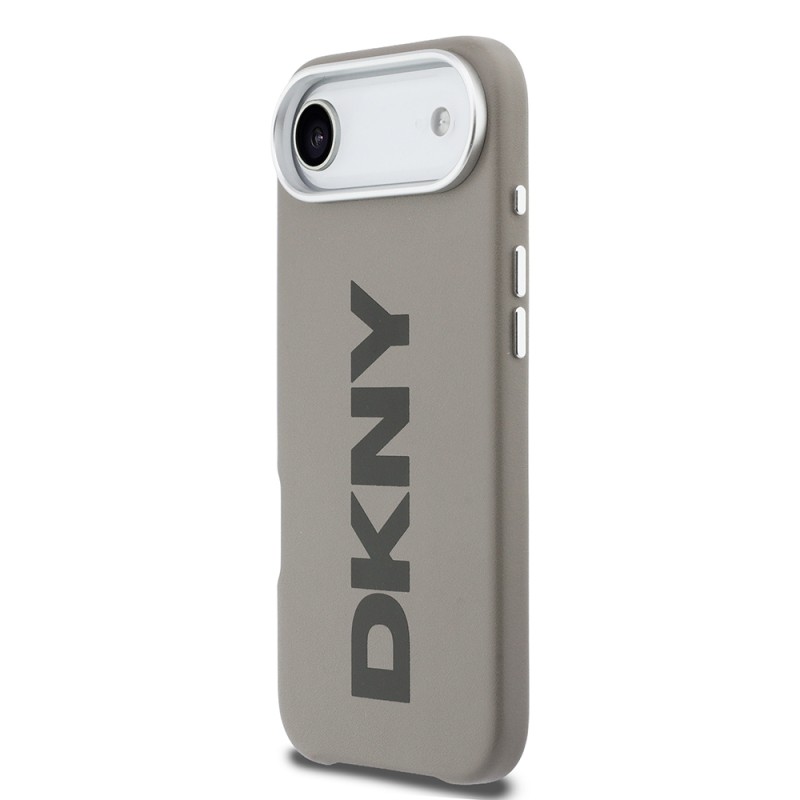 Apple iPhone 17 Air Kılıf DKNY Orjinal Lisanslı M-safe Şarj Özellikli PU Büyük Dikey Logolu Kapak - 11