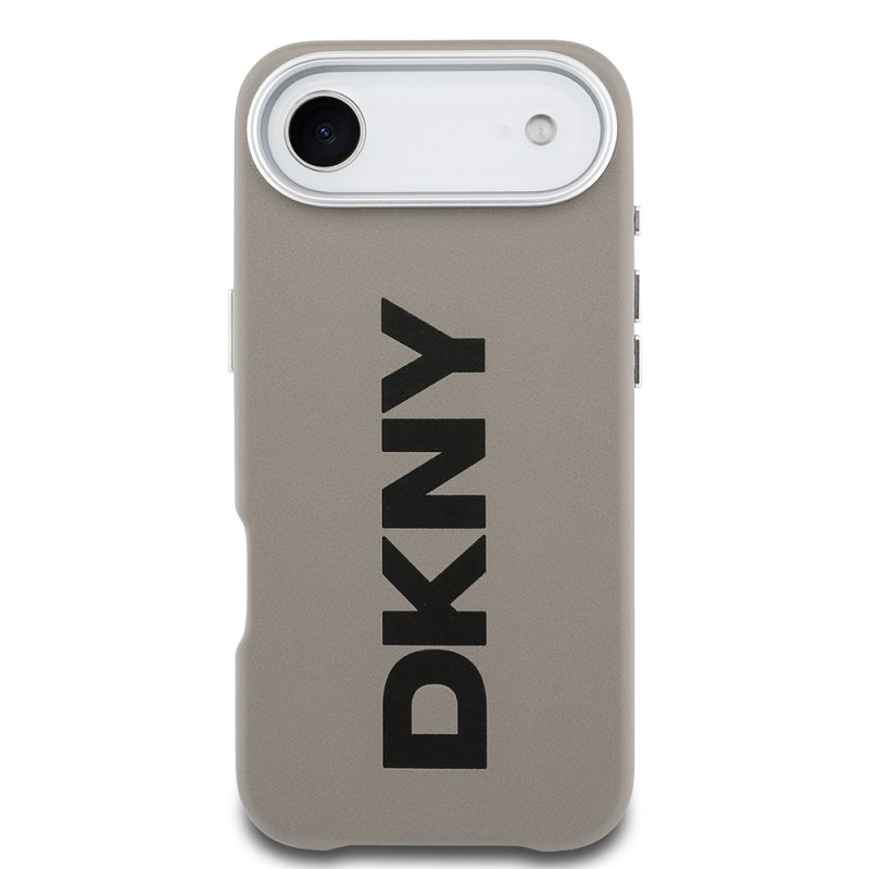 Apple iPhone 17 Air Kılıf DKNY Orjinal Lisanslı M-safe Şarj Özellikli PU Büyük Dikey Logolu Kapak - 12