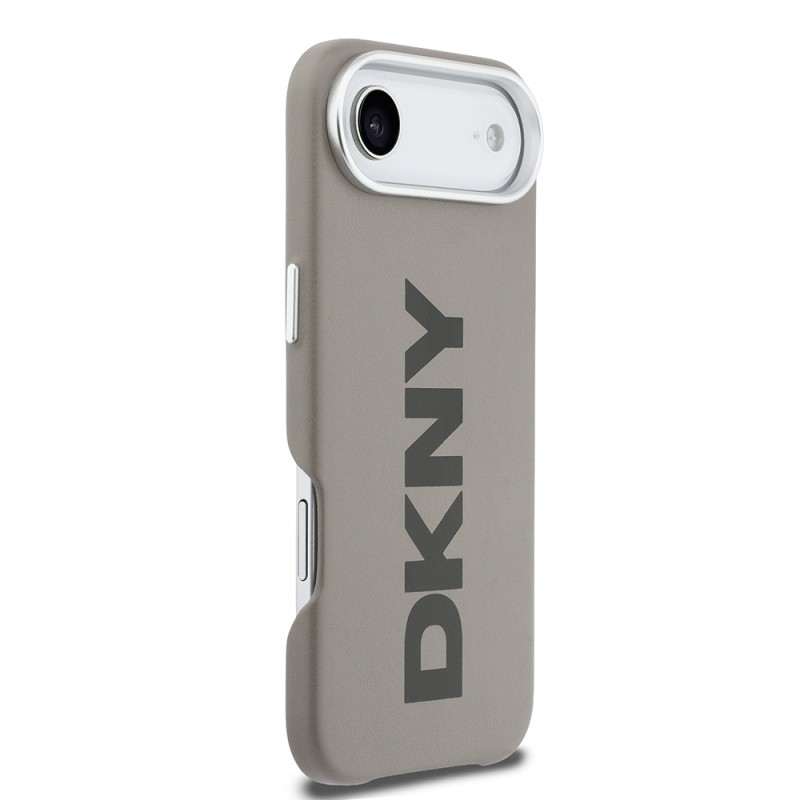 Apple iPhone 17 Air Kılıf DKNY Orjinal Lisanslı M-safe Şarj Özellikli PU Büyük Dikey Logolu Kapak - 13