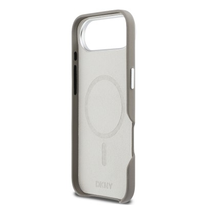 Apple iPhone 17 Air Kılıf DKNY Orjinal Lisanslı M-safe Şarj Özellikli PU Büyük Dikey Logolu Kapak - 16