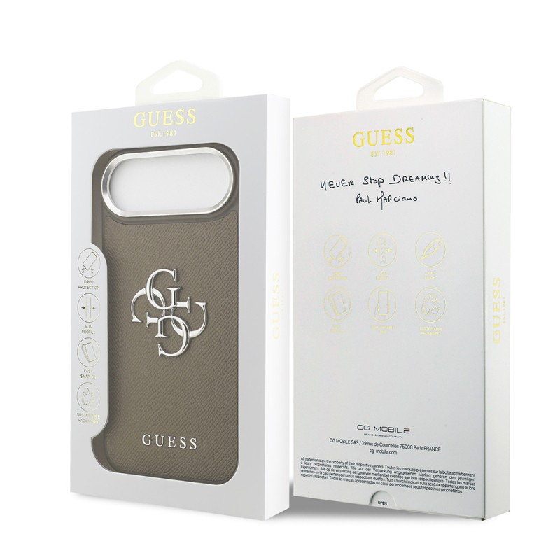 Apple iPhone 17 Air Kılıf Guess Orjinal Lisanslı Grained 4G Metal Büyük Logolu Kapak - 9