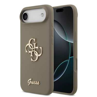 Apple iPhone 17 Air Kılıf Guess Orjinal Lisanslı Grained Yazı Logolu Kapak - Guess