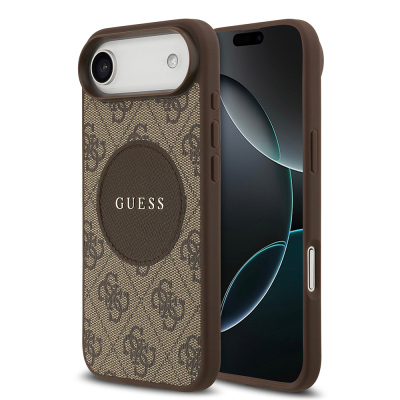 Apple iPhone 17 Air Kılıf Guess Orjinal Lisanslı M-safe Şarj Özellikli Yazı Logolu Circle Classic Kapak - Guess