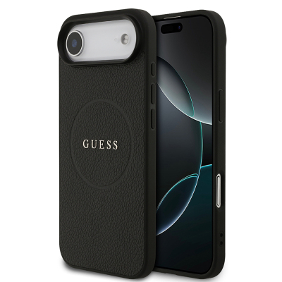 Apple iPhone 17 Air Kılıf Guess Orjinal Lisanslı M-safe Şarj Özellikli Yazı Logolu PU Deri Kapak - Guess