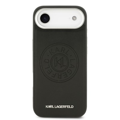 Apple iPhone 17 Air Kılıf Karl Lagerfeld Orjinal Lisanslı M-safe Şarj Özellikli Delikli Tasarım Metal Logolu PU Deri Kapak - 4