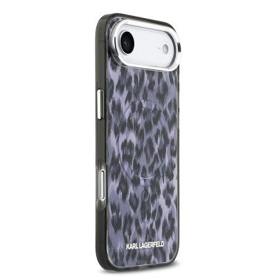 Apple iPhone 17 Air Kılıf Karl Lagerfeld Orjinal Lisanslı M-safe Şarj Özellikli IML Leopar Baskılı Kapak - 5