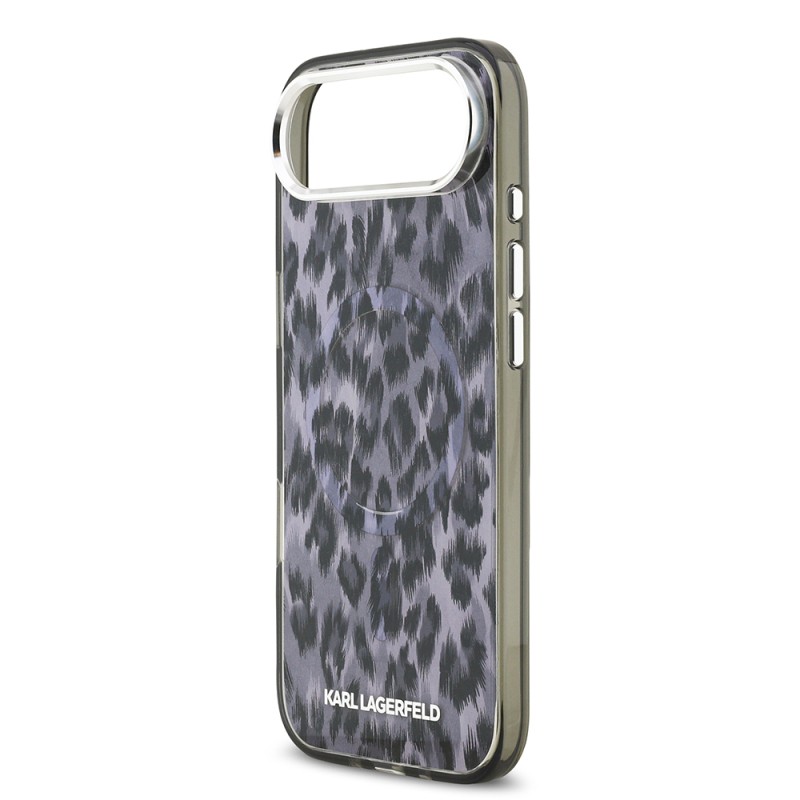 Apple iPhone 17 Air Kılıf Karl Lagerfeld Orjinal Lisanslı M-safe Şarj Özellikli IML Leopar Baskılı Kapak - 7