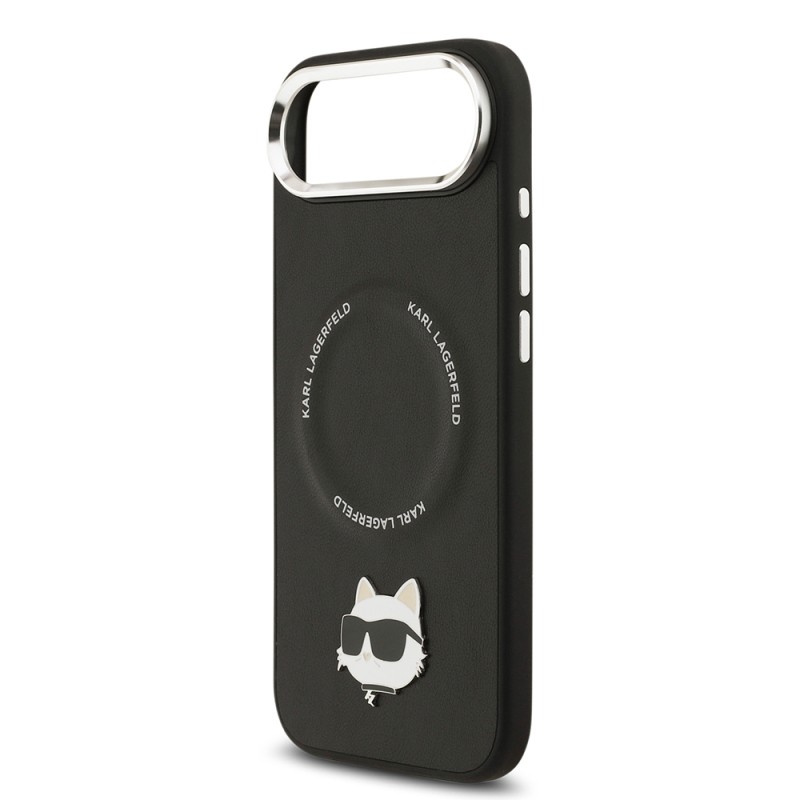 Apple iPhone 17 Air Kılıf Karl Lagerfeld Orjinal Lisanslı M-safe Şarj Özellikli Metal Kamera ve Buton Tasarımlı Choupette PU Deri Kapak - 7