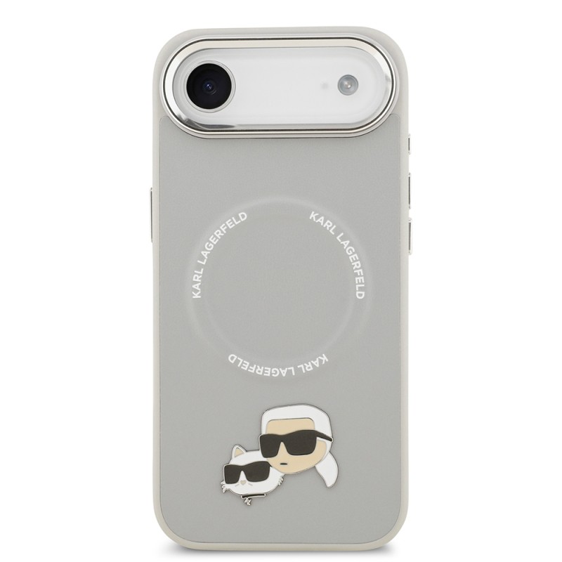 Apple iPhone 17 Air Kılıf Karl Lagerfeld Orjinal Lisanslı M-safe Şarj Özellikli Metal Kamera ve Buton Tasarımlı K&C PU Deri Kapak - 6