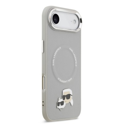 Apple iPhone 17 Air Kılıf Karl Lagerfeld Orjinal Lisanslı M-safe Şarj Özellikli Metal Kamera ve Buton Tasarımlı K&C PU Deri Kapak - 7