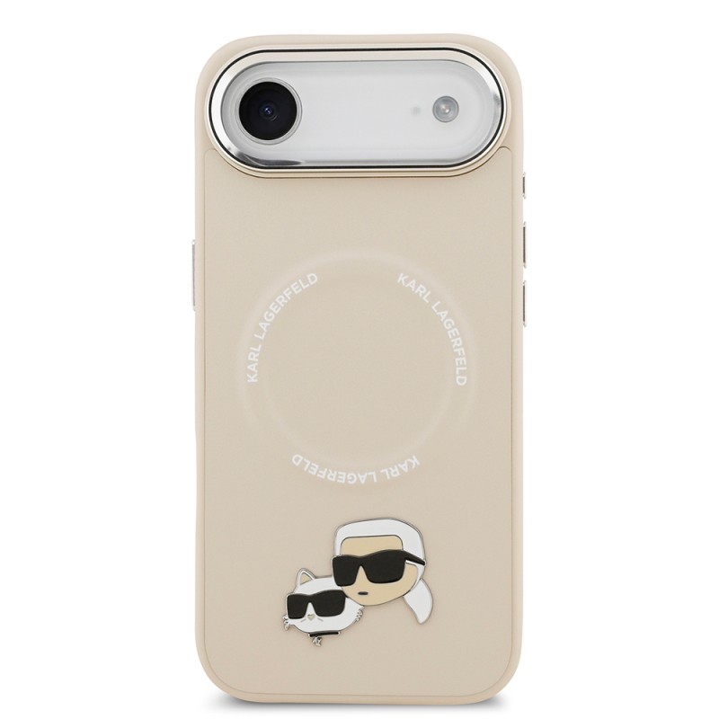 Apple iPhone 17 Air Kılıf Karl Lagerfeld Orjinal Lisanslı M-safe Şarj Özellikli Metal Kamera ve Buton Tasarımlı K&C PU Deri Kapak - 12