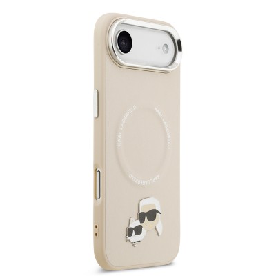 Apple iPhone 17 Air Kılıf Karl Lagerfeld Orjinal Lisanslı M-safe Şarj Özellikli Metal Kamera ve Buton Tasarımlı K&C PU Deri Kapak - 13