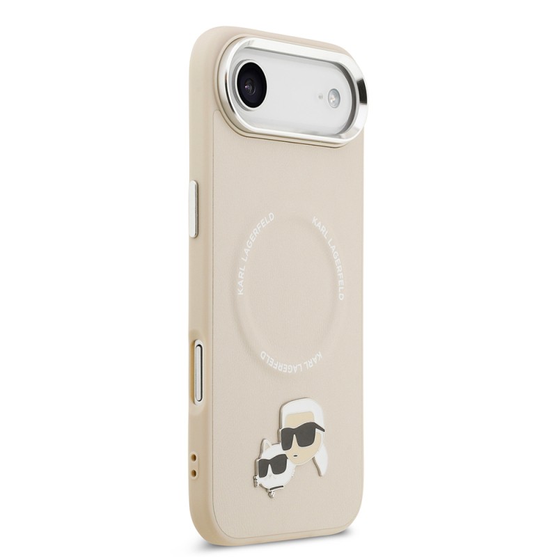 Apple iPhone 17 Air Kılıf Karl Lagerfeld Orjinal Lisanslı M-safe Şarj Özellikli Metal Kamera ve Buton Tasarımlı K&C PU Deri Kapak - 13