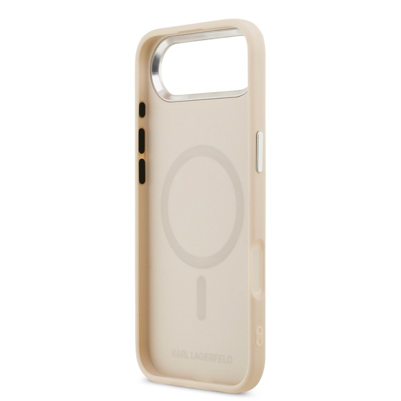 Apple iPhone 17 Air Kılıf Karl Lagerfeld Orjinal Lisanslı M-safe Şarj Özellikli Metal Kamera ve Buton Tasarımlı K&C PU Deri Kapak - 16
