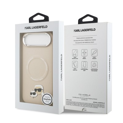 Apple iPhone 17 Air Kılıf Karl Lagerfeld Orjinal Lisanslı M-safe Şarj Özellikli Metal Kamera ve Buton Tasarımlı K&C PU Deri Kapak - 24