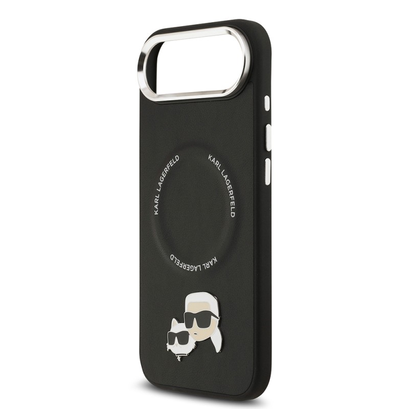 Apple iPhone 17 Air Kılıf Karl Lagerfeld Orjinal Lisanslı M-safe Şarj Özellikli Metal Kamera ve Buton Tasarımlı K&C PU Deri Kapak - 21