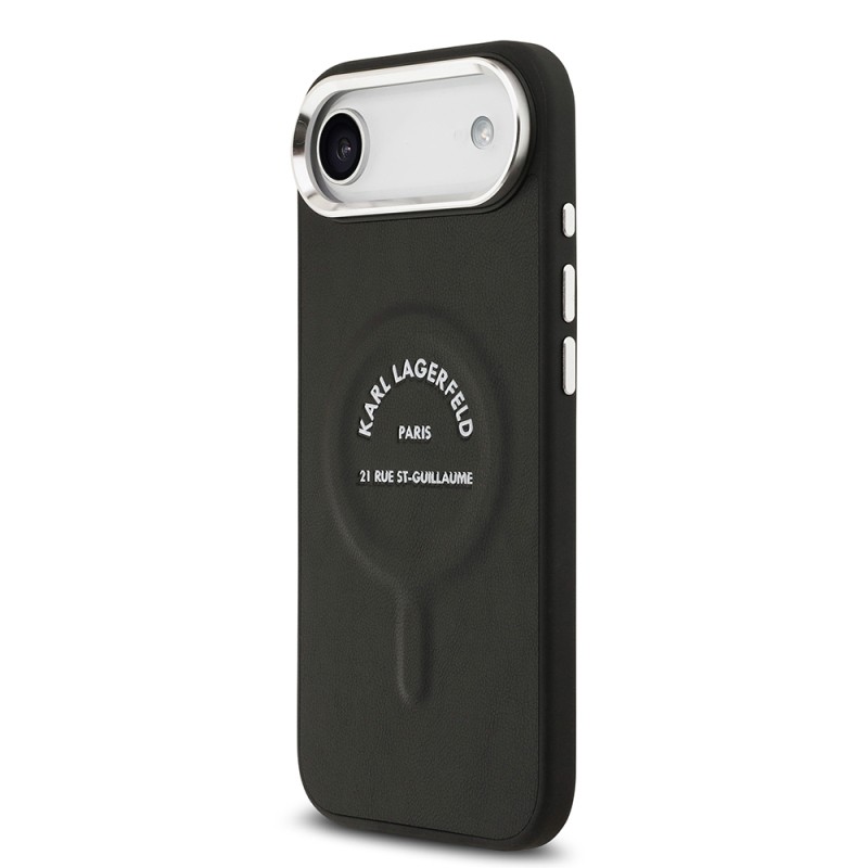 Apple iPhone 17 Air Kılıf Karl Lagerfeld Orjinal Lisanslı M-safe Şarj Özellikli Metal Kamera ve Buton Tasarımlı Paris RSG PU Deri Kapak - 3