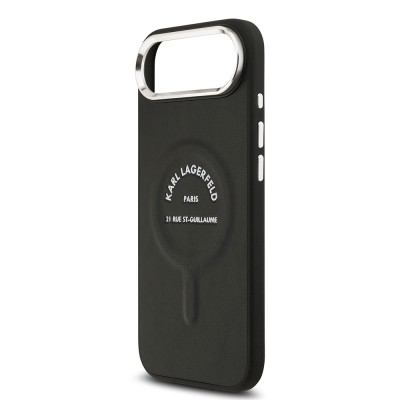 Apple iPhone 17 Air Kılıf Karl Lagerfeld Orjinal Lisanslı M-safe Şarj Özellikli Metal Kamera ve Buton Tasarımlı Paris RSG PU Deri Kapak - 7
