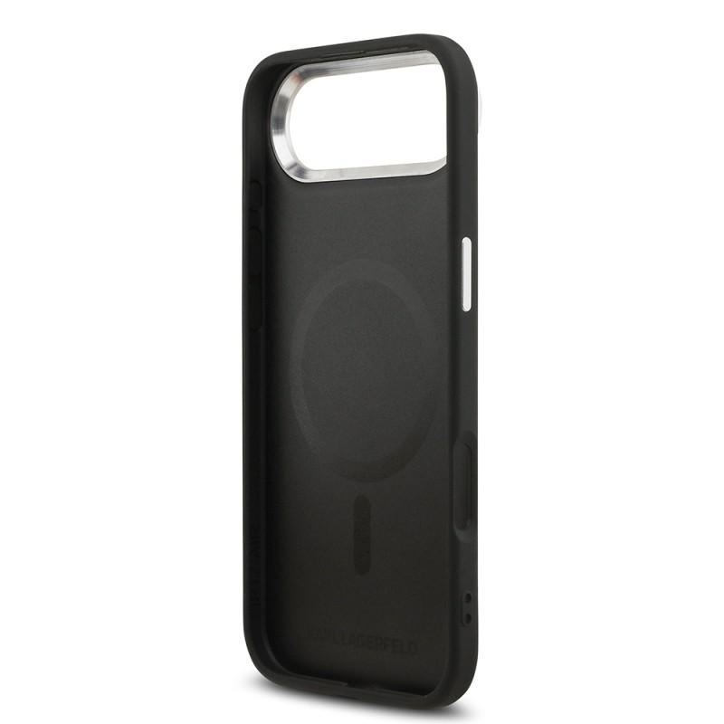 Apple iPhone 17 Air Kılıf Karl Lagerfeld Orjinal Lisanslı M-safe Şarj Özellikli Metal Kamera ve Buton Tasarımlı Paris RSG PU Deri Kapak - 8