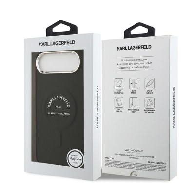 Apple iPhone 17 Air Kılıf Karl Lagerfeld Orjinal Lisanslı M-safe Şarj Özellikli Metal Kamera ve Buton Tasarımlı Paris RSG PU Deri Kapak - 9