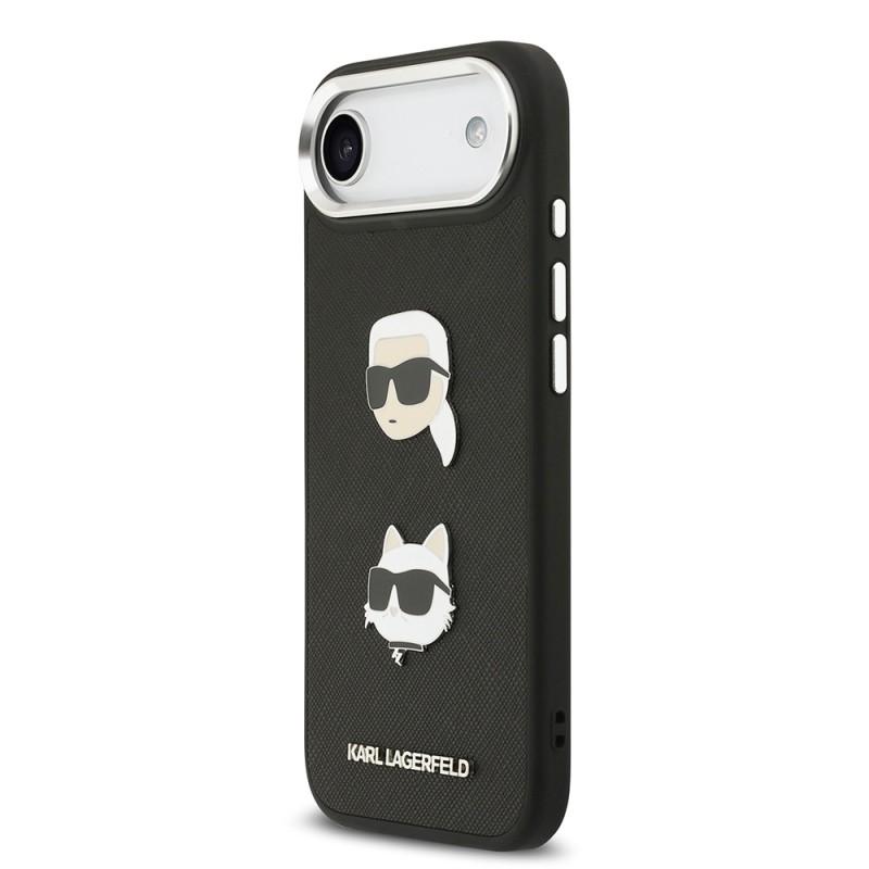 Apple iPhone 17 Air Kılıf Karl Lagerfeld Orjinal Lisanslı Metal Logolu K&C Heads Pin Kapak - 4