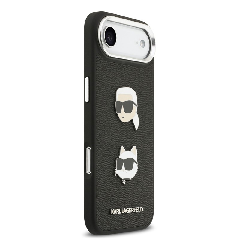 Apple iPhone 17 Air Kılıf Karl Lagerfeld Orjinal Lisanslı Metal Logolu K&C Heads Pin Kapak - 6