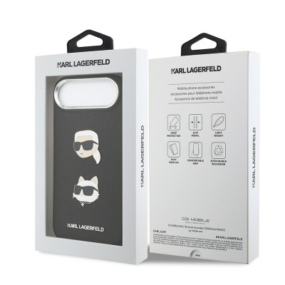 Apple iPhone 17 Air Kılıf Karl Lagerfeld Orjinal Lisanslı Metal Logolu K&C Heads Pin Kapak - 16